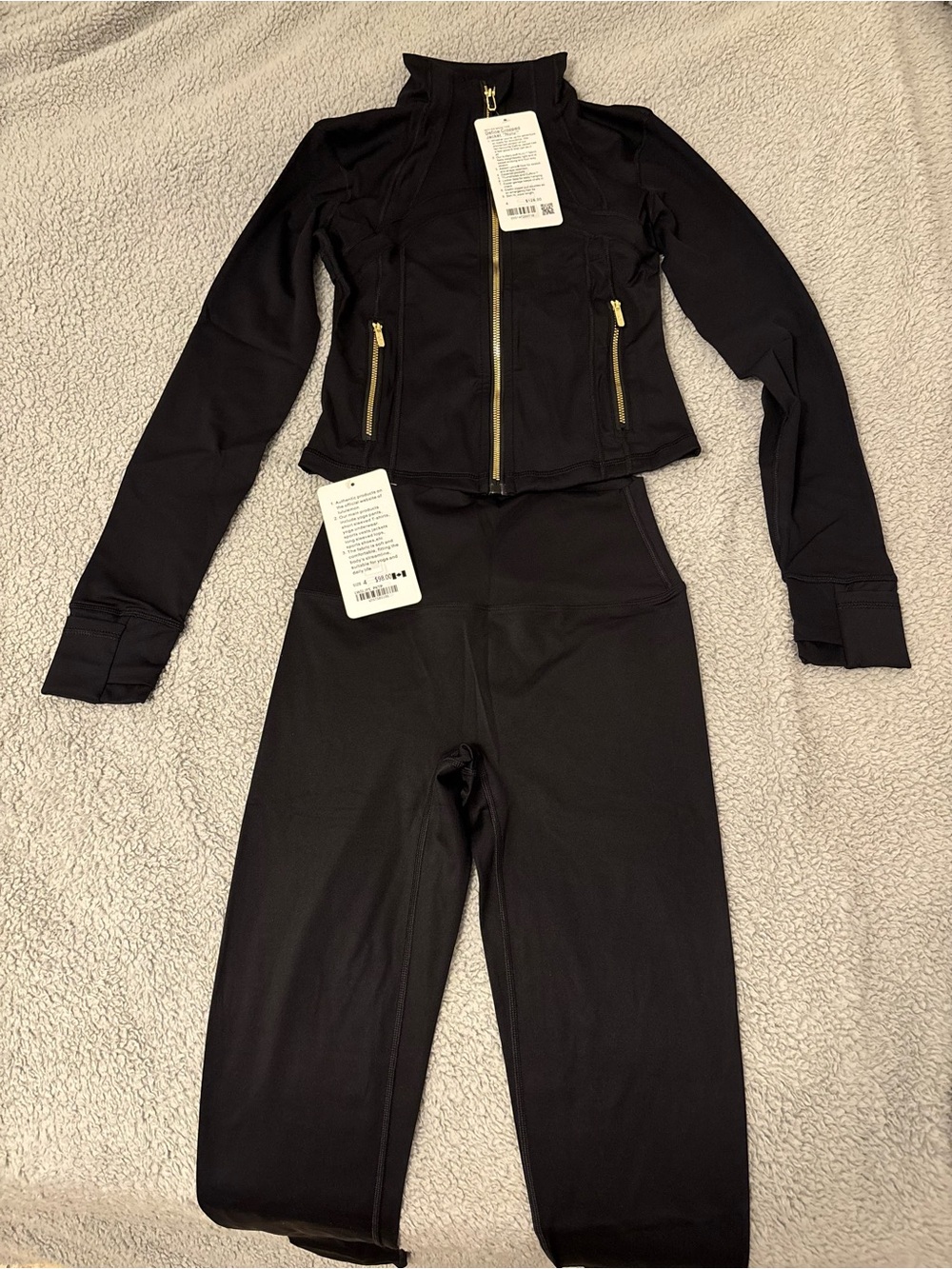 lululemon athletica Black High-Waist Track Pants with Zip Jacket